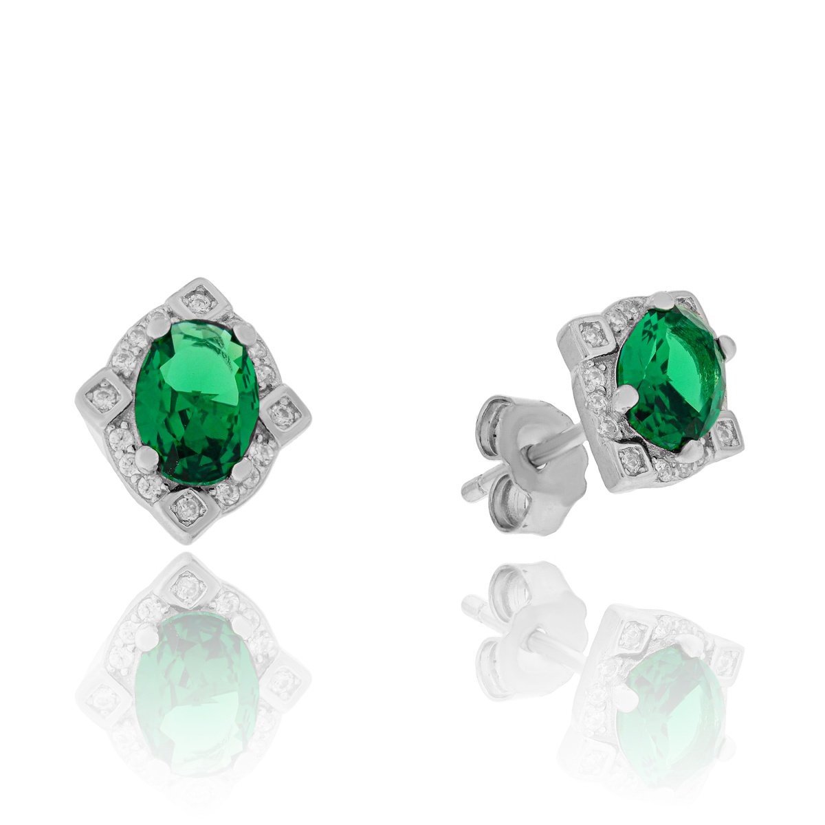 Srebrne kolczyki z cyrkoniami sztyfty pr. 925