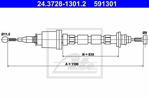 ATE LINKA SPRZĘGŁA 24.3728-1301.2 VOLVO 740 2.0 103KM 88-90 2.4TD 113KM 84-90 24.3728-1301.2