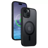Etui i futerały do telefonów - Etui CRONG Hybrid Frost MAG Cover MagSafe do Apple iPhone 15 Czarny - miniaturka - grafika 1