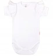 Body dla niemowląt - Body KRÓTKI rękaw z FALBANKĄ BIAŁE r 74 KLEKLE - miniaturka - grafika 1