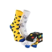 Skarpetki męskie - CREA SOCKS, kolorowe skapetki, 2 pary, KOSTKA DO GRY, w pudełku prezentowym, 41/46 - miniaturka - grafika 1