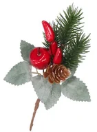 Ozdoby bożonarodzeniowe - GAŁĄZKA DEKORACYJNA IGLIWIE SZYSZKI DO STROIKA19CM - miniaturka - grafika 1