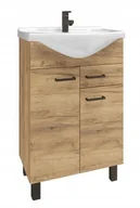 Szafki łazienkowe - Szafka Łazienkowa Z Umywalką Mea Dąb Craft 55 Cm - miniaturka - grafika 1