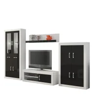 Inne meble do salonu - Meblościanka 10 Verin MebloCross Biały Mat / Czarny Połysk - miniaturka - grafika 1