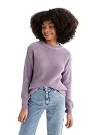 Swetry damskie - DeFacto Sweter normalny krój dla kobiet - sweter z golfem dla topów damski (LT.Lilac, 3XL), Lt.lilac, 3XL - miniaturka - grafika 1