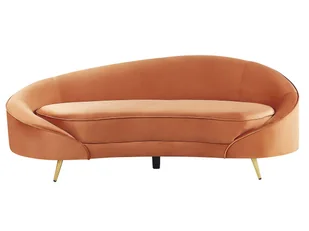 Sofa welurowa pomarańczowa SAVAR - Sofy i kanapy - miniaturka - grafika 1
