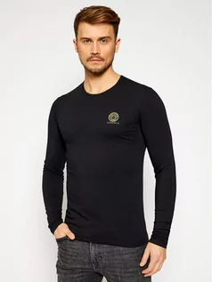 Bluzy męskie - Versace Longsleeve Girocollo AUU01007 Czarny Regular Fit - grafika 1