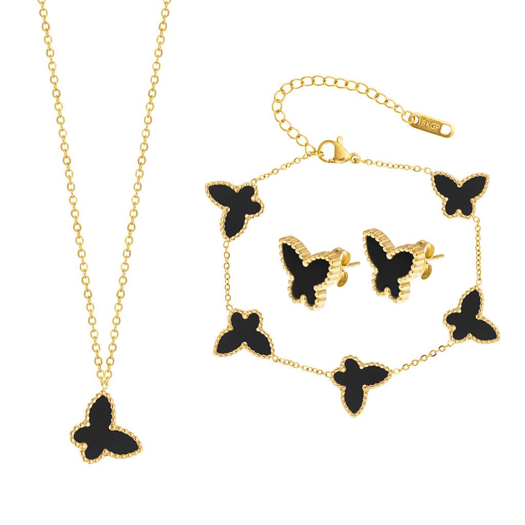 Komplet biżuterii pozłacany KOLCZYKI BRANSOLETKA N