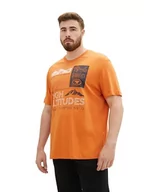 Koszulki męskie - TOM TAILOR t-shirt męski plus size, 32243 – Tomato Cream Orange, 3XL - miniaturka - grafika 1