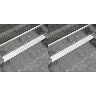 VidaXL Odpływ prysznicowy liniowy, 2 szt., Bubble, stal, 1030x140 mm 275970         VidaXL - Odpływy liniowe - miniaturka - grafika 1