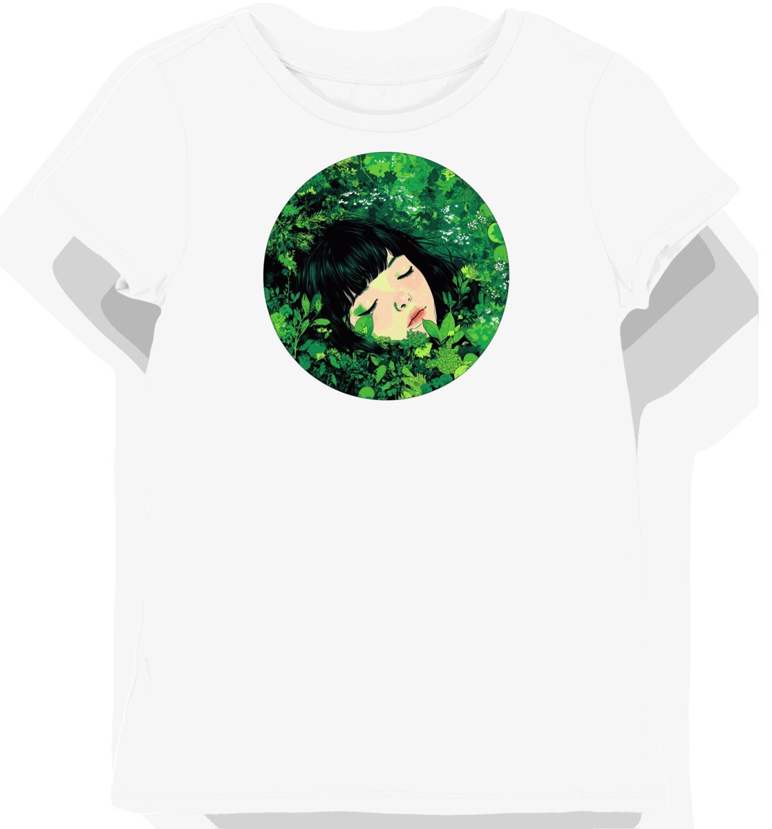 Koszulka damska biała z motywem liści mori M