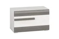 Szafki na buty - Szafka na buty do siedzenia z drzwiczkami ILKO – sosna biała/new grey - miniaturka - grafika 1