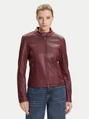 Kurtki damskie - Desigual Kurtka z imitacji skóry Basic 25WWEW43 Bordowy Regular Fit - miniaturka - grafika 1