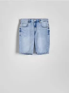 Spodenki męskie - Reserved - Jeansowe szorty slim fit - niebieski - miniaturka - grafika 1