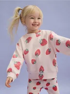 Bluzy dla dziewczynek - Reserved - Bawełniana bluza we wzór - pastelowy róż - miniaturka - grafika 1