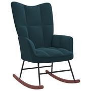 Fotele - shumee Fotel bujany niebieski tapicerowany aksamitem - miniaturka - grafika 1