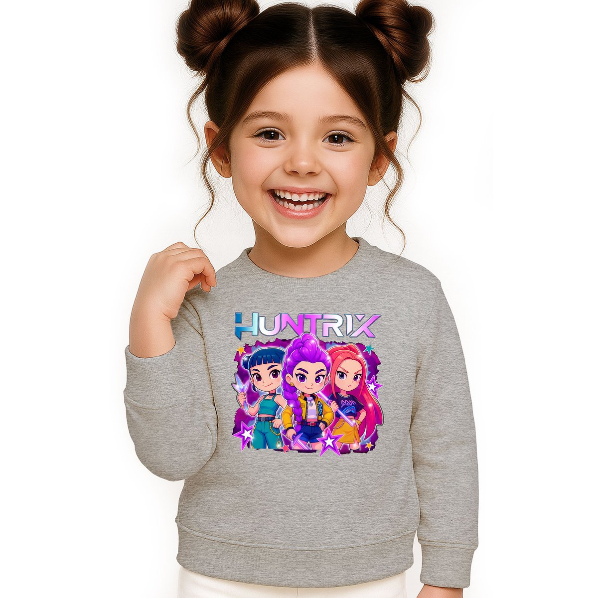 BLUZA DZIECIĘCA K-POPOWE ŁOWCZYNIE DEMONÓW HUNTRIX 134-140 BAWEŁNIANA