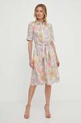 Sukienki - Lauren Ralph Lauren sukienka lniana mini rozkloszowana - miniaturka - grafika 1