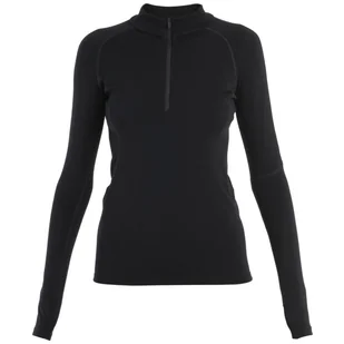 Damska koszulka Icebreaker Women 300 MerinoFine™ Polar LS Half Zip Rozmiar: M / Kolor: czarny - Koszulki sportowe damskie - miniaturka - grafika 1