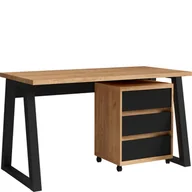 Biurka - Biurko z Kontenerkiem Iga I Dąb Craft Meblomax Czarny, Dąb Craft - miniaturka - grafika 1