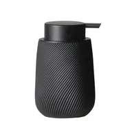 Mydelniczki i dozowniki mydła - Dozownik RIBS 8 x 8 x 13 cm czarny - miniaturka - grafika 1