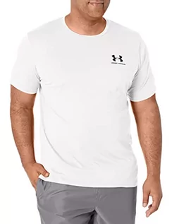 Koszulki męskie - Under Armour koszulka męska Sport Style Left Chest SS koszulka z krótkim rękawem, biały, small - grafika 1