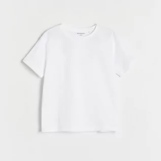 Koszulki dla chłopców - Reserved - Bawełniany t-shirt basic - Biały - grafika 1