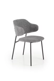 Krzesło do jadalni K497, tapicerowane, popielaty - Krzesła - miniaturka - grafika 1