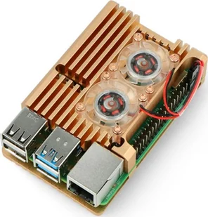 JustPi Obudowa z dwoma wentylatorami Raspberry Pi 4B DNG-16015 - Akcesoria do komputerów jednopłytkowych - miniaturka - grafika 1