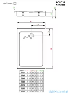 Radaway Doros F Compact Stone brodzik 130x80 czarny SDRFP1380-05-54S - Brodziki prysznicowe - miniaturka - grafika 2