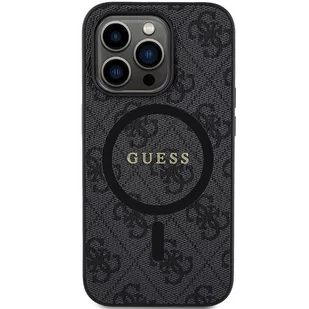 Etui Guess GUHMP14XG4GFRK Apple iPhone 14 Pro Max hardcase 4G Collection Leather Metal Logo MagSafe czarne/black - Etui i futerały do telefonów - miniaturka - grafika 4