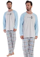 Piżamy damskie - Piżama Męska bawełna z długim rękawem Vienetta M - miniaturka - grafika 1