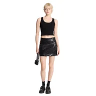 Spódnice - gonne casual donna michael kors - debossed croc mini skirt - nero - miniaturka - grafika 1