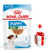 Mokra karma dla psów - ROYAL CANIN Mini Puppy 12x85g karma mokra w sosie dla szczeniąt do 10 miesiąca, ras małych + niespodzianka dla psa GRATIS! - miniaturka - grafika 1