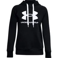 Bluzy sportowe damskie - Bluza damska Under Armour  Rival Fleece Logo Hoodie Black XS - miniaturka - grafika 1