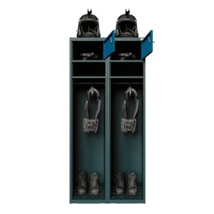 Podwójna szafa wojskowa z uchwytami na hełmy SUS 42 - Szafki BHP - miniaturka - grafika 1