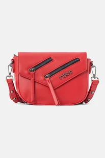 Mała listonoszka Nobo z suwakami, czerwona - Torebki damskie - miniaturka - grafika 1