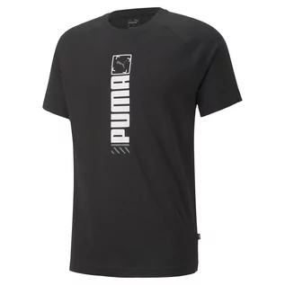 Koszulki sportowe męskie - Męska Koszulka PUMA PUMA GRAPHIC TEE PUMA BLACK 67176801 – Czarny - grafika 1