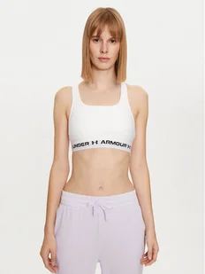 Under Armour Biustonosz sportowy Crossback Mid Bra 1361034 Biały - Koszulki i topy damskie - miniaturka - grafika 1
