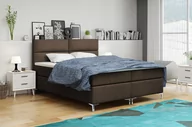 Łóżka - Łóżko tapicerowane kontynentalne Enzo 140x200 Brązowe - miniaturka - grafika 1