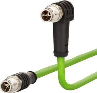 Metz Kabel połączeniowy METZ CONNECT M12 męski-M12 męski, 8-stykowy, kodowany X, z hakiem prostym, 2 m