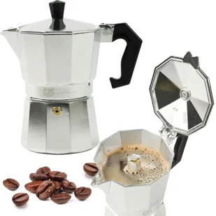 Kawiarka Zaparzacz Do Kawy Herbaty Aluminiowa 3 Filiżanki 150Ml Gaz Srebrna - Zaparzacze i kawiarki - miniaturka - grafika 1