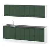 Meble kuchenne - Meble kuchenne butelkowa zieleń zestaw mebli kuchennych vero 2.6m modułowy - miniaturka - grafika 1