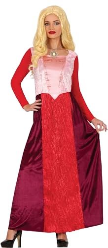 FIESTAS GUIRCA Kostium Czerwonej Czarownicy Siostry dla Kobiet - Czerwona Sukienka Czarownicy - Kostiumy na Halloween dla Kobiet Rozmiar L