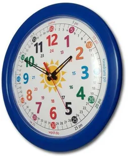 Duży zegar do nauki odczytu czasu niebieski/ 32,5cm - Zabawki interaktywne dla dzieci - miniaturka - grafika 1