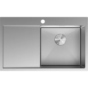 Mexen Exar zlewozmywak stalowy 1-komorowy z ociekaczem prawy 780 x 480 mm, inox - 6434781010P-01 - Zlewozmywaki - miniaturka - grafika 1