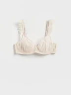 Biustonosze - Reserved - Miękki biustonosz z fiszbinami - kremowy - miniaturka - grafika 1
