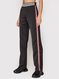 Spodnie damskie - Pinko Spodnie materiałowe Tecnica Czarny Regular Fit - grafika 1
