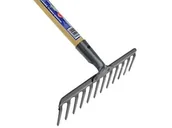 Łopaty i widły - Grabie metalowe 12 zębne trzonek 130cm G66505 - miniaturka - grafika 1