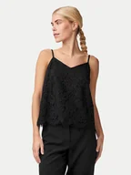 Koszulki i topy damskie - YAS Top Perla 26032812 Czarny Regular Fit - miniaturka - grafika 1